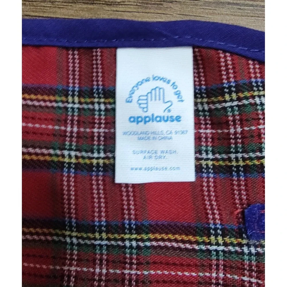 Myrtlewood Stable Toy Horse Blanket Red Plaid Blue Trim Z22